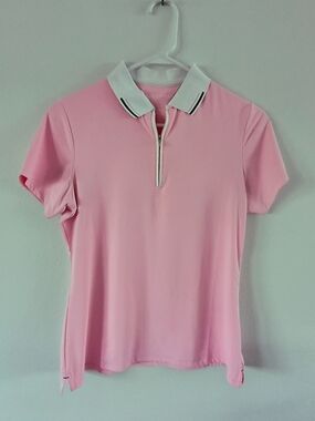 Peter Millar Pink Short Sleeve Polo Women’s Small Quarter Zip Golf Top